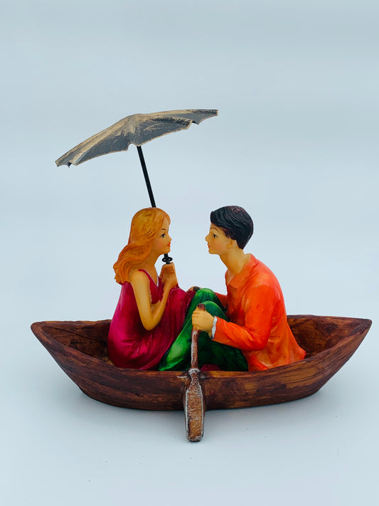 Romantic Love Couple on Scooter Showpiece Statue